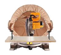 MOOFI Lighted Miter Saw Dust Collection Hood, Dust Solution for Miter Saws,Come with Accessory Holes, Storage Bag, Khaki
