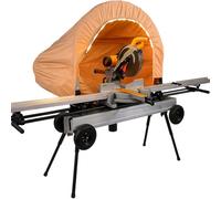MOOFI Lighted Miter Saw Dust Collection Hood, Dust Solution for Miter Saws,Come with Accessory Holes, Storage Bag, Khaki