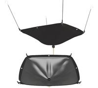 MOOFI Roof Leak Diverter Tarp with 10ft Drain Hose - 420D Oxford Fabric Ceiling Leak Catcher & Rainwater Collector, 5ft x 5ft Emergency Roof Leaks, Warehouse, Shop, Garage, Office, Outdoor - Black