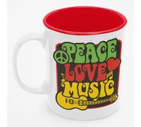 MOOGA | Hippies Legacy Printed Mug 330ml-11oz, Dishwasher-Safe, Microwave-Safe (White/Red, 330.0, Millilitres)