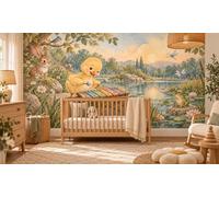 MOOGCO Duckling Xylophone Wallpaper Mural, Peel and Stick Kids Room Wall Mural, Watercolor Animal Music Nursery Wallpaper, 60 x 40 in