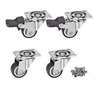 Moogiitools Castor Wheels 4 PCS 25mm Caster Wheels with Brake Heavy Duty Swivel Wheels with TRP Rubber for Furniture Capacity Load up to 50KG