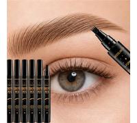MooGlamor 6-Piece 4-Fork Tip Eyebrow Pen Set(#01) | Hair-Like Strokes with Waterproof Sweat-Resistant Colour for Brow Filling Hairline Detailing and Everyday Definition