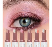MooGlamor 6Pcs Two-Color Waterproof Eyeshadow Stick Shimmery Eye Shadow Set