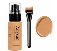 MooGlamor Liquid Foundation with Brush, Soft Smooth Makeup Foundation with Porcelain-like Finish and Full Coverage Effect for Women Everyday Makeup (#11)