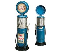 MOOH Gas Pump Piggy Bank - Vintage Pump Decor & Unique Gift for Car Lovers - 13" Tall Metal Retro Station Decor for Home, Office & Man Cave (Blue - Last Chnce)