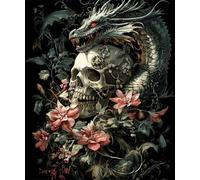 Moohue 14ct Stamped Counted Cross Stitch Kits for Adults Animals Dragon Cross Stitch Patterns Supplies Art Crafts (Animal Dragon 5)