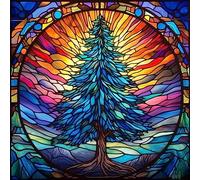 Moohue 14ct Stamped Cross Stitch Kits for Adults Beginners Christmas Tree Cross Stitch Patterns for Adults Advanced (14CT Stamped Cross Stitch kit, Christmas Tree 1), Clear (HGFJ78)