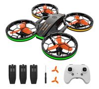 MOOIEPOP Mini Drone for kids,RC Drone with Auto Hovering and Headless Mode, Quadcopter with LED Light, Propeller Full Protect, 3D Flips, Toys Gifts for boys girls