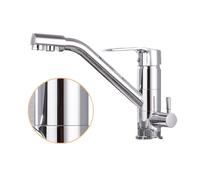 MOOILKO Kitchen Faucet Filter Water Swivel Drinking Faucet, Dual Spout Purifier Kitchen Faucets, Vessel Sink Mixer Tap Hot And Cold High Flow(Chrome)