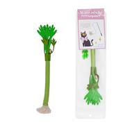 Mooipur Cat Chew Toy with Vine Stick, Natural and Non-Toxic Felt, Handmade Cat Toy with Bell, Adorable Green Vegetable Design, Great for Kittens Biting and