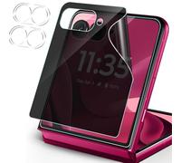 MOOISVS For Motorola Razr 60 Ultra/Moto Razr Ultra 2025/Moto Razr+2025 Privacy Screen Protector[Not Glass](2packs)+Tempered Glass Camera Lens Protector(2packs),Flexible TPU Film, Anti-Spy Outside