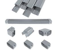 MOOITEK 4" 16.5Ft Mini Split PVC Line Set Cover Kit Decorative PVC Line Set Cover Kit for Central AC & Heat Pumps Systems Tubing Cover(16.5Ft,Grey)