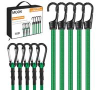 MOOK Heavy Duty Bungee Cords with Hooks, 10-Piece Bungee Cord Set - Multi-Length Bungees for Travel, Cargo, Camping, Luggage, Storage - Versatile Use - Weather-Resistant & Durable