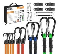 MOOK Heavy Duty Bungee Cords with Hooks, 20 - Pcs Bungee Cord Set with Ball Bungees, Mini Cords, Bungee Cords with Carabiner Clip, Tarp Clips - Multi-Length for Cargo, Camping, Storage - Versatile Use
