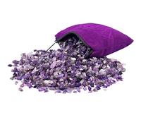 mookaitedecor 1/2 lb Amethyst Tumbled Stone Chips Crushed Quartz Crystals and Healing Stones with Chakra Bag