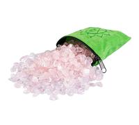mookaitedecor 1/2 lb Rose Quartz Tumbled Stone Chips Crushed Quartz Crystals and Healing Stones with Chakra Bag