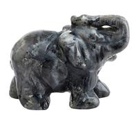 mookaitedecor 1.5 Inches Elephant Crystal Statue Mini Pocket Stone Figurine