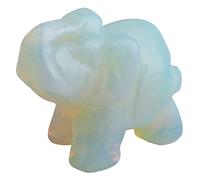 mookaitedecor 1.5 Inches Elephant Crystal Statue Mini Pocket Stone Figurine