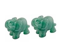 mookaitedecor 1.5 Inches Elephant Crystal Statue Mini Pocket Stone Figurine