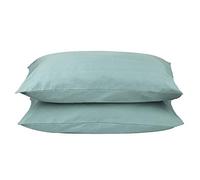 mookaitedecor 100% Cotton Ocean Green Pillow Cases 2 Pack, Queen Size Large Solid Colour Decorative Pillowcase Cushion Covers with Envelope Closure for Bedroom Sofa, 30 x 18 Inch/76 x 45 cm