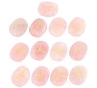 mookaitedecor 13pcs Witches Runes Set, Reiki Engraved Symbol Palm Stone