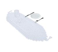 mookaitedecor 13x35 Inch White Lace Table Runner for Wedding Festival Party Christmas Table Centrepiece Home Desk Decor, Vintage Elegant Floral Small Coffee Dressing Table Runner with Tassels