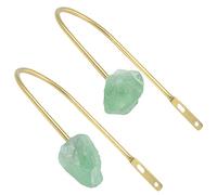 mookaitedecor 2 Pcs U Shaped Curtain Tieback Hooks with Raw Rough Stone, Irregular Natural Healing Crystal Rock Mineral Decorative Wall Mounted Curtain Holdbacks with Screws, Fluorite