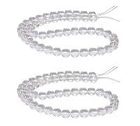 mookaitedecor 2 Strands 8mm Natural Clear Quartz Round Crystal Stone Beads for Jewellery Making DIY Necklace Bracelet Earrings, 90pcs Polished Semi Precious Loose Beads Real Healing Crystals
