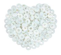 mookaitedecor 20pcs 12mm Opalite Round Large Hole Gemstone Beads for Jewellery Making, Loose Rondelle Crystal Stone Beads for Crafting European Bracelet Macrame DIY Projects