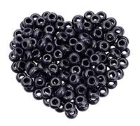 mookaitedecor 20pcs 14mm Blue Sandstone Round Large Hole Gemstone Beads for Jewellery Making, 6mm Hole Loose Rondelle Crystal Stone Beads for Crafting European Bracelet Macrame DIY Projects