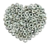 mookaitedecor 20pcs 14mm Natural Sesame Jasper Round Large Hole Gemstone Beads for Jewellery Making, 6mm Hole Loose Rondelle Crystal Stone Beads for Crafting European Bracelet Macrame DIY Projects