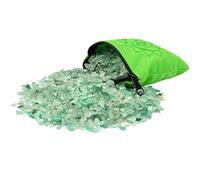 mookaitedecor 230g Natural Crystal Tumbled Chip Stones for DIY Art Craft | Green Aventurine Small Crystal Chips, Decorative Pebbles Crushed Stone, Candle Spell Jars, Fish Tank Gravel, with Chakra Bag