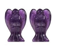 mookaitedecor 2pcs 1.5 Inches Crystal Pocket Guardian Angel Ornament