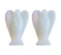 mookaitedecor 2pcs 1.5 Inches Crystal Pocket Guardian Angel Ornament
