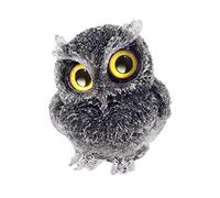 mookaitedecor 3 Inch Black Obsidian Crystal Owl Figurine Ornament for Home Office Decor Housewarming Gift Large Black Owl Gift for Men Women, Resin Stone Animal Sculpture Statue Good Luck Ornament