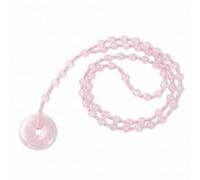 mookaitedecor 30 mm Crystal Lucky Coin Donut Circle Stone Necklace Donut