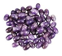 mookaitedecor 30pcs 16mm Natural Barrel Amethyst Large Hole Gemstone Beads for Jewellery Making, Oval Loose Healing Crystal Stone Beads for Crafting European Bracelet Macrame DIY Projects