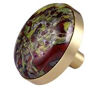 mookaitedecor 4 Pieces Dragon Bloodstone Crystal Stone Decorative Drawer Knobs, Modern Drawer Handles, Furniture Knobs for Home & Kitchen Cabinet, 32mm