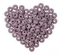 mookaitedecor 50pcs 5-6mm Purple Lava Rock Beads for Jewellery Making, Healing Stones Large Hole Round Loose Beads for Bracelet Necklace, DIY Macrame Projects