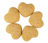 mookaitedecor 5pcs Yellow Lava Rock Heart Shaped Aromatherapy Essential Oil Diffuser Stones, Healing Crystal Heart Shape Puff Lava Rock Pocket Stones Chakra Reiki Balancing Room Desk Decor