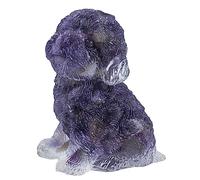Mookaitedecor 6.5cm Amethyst Crystal Sitting Dog Figurine Ornament for Home, Healing Crystal Puppy Gift for Dog Lover, Resin Animal Stone Statue Good Luck Desk Decoration & Cute Room Decor
