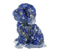 mookaitedecor 6.5cm Lapis Lazuli Crystal Sitting Dog Figurine Ornament for Home, Healing Crystal Puppy Gift for Dog Lover, Resin Animal Stone Dog Statue Good Luck Desk Decoration & Cute Room Decor