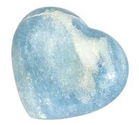 mookaitedecor 61-70mm Celestite Crystal Love Heart Stone Blue Crystal for Love Reiki Healing Crystal Heart Ornament for Home, Love Stones and Crystals Heart Gift for Mum Women Friend Valentine's Gift