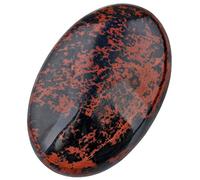 mookaitedecor 6cm Large Natural Mahogany Obsidian Palm Worry Stone for Anxiety Stress Relief, Healing Crystal Tumbled Oval Pocket Stone Gift for Reiki Chakra Energy Healing Meditation Desk Decor