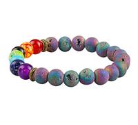 mookaitedecor 7 Chakras Stone Bracelet Stretch Beads Bracelet for Yoga
