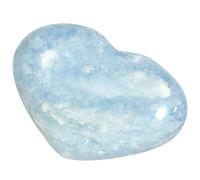 mookaitedecor 71-80mm Celestite Crystal Love Heart Stone Blue Crystal for Love Reiki Healing Crystal Gift Heart Ornament for Home, Love Stones and Crystals Heart Gift for Mum Women Valentine's Gift