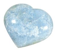 mookaitedecor 91-100mm Celestite Crystal Love Heart Stone Blue Crystal for Love Reiki Healing Crystal Heart Ornament for Home, Love Stones and Crystals Heart Gift for Mum Women Friend Valentine's Gift