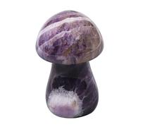 mookaitedecor Amethyst Crystal Mushroom Decor Carved Stone Figurine, Polished Mini Healing Crystal Mushroom Gift Reiki Pocket Lucky Charm Crystal Statue Sculpture for Bonsai Vase Tank Room Decor