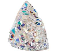 mookaitedecor Angel Aura Quartz Crystal Rainbow White AB Crystal Cluster Self Standing Crystal Specimen, Irregular Natural Titanium Coated Clear Quartz Rare Crystals and Gemstones White Room Decor